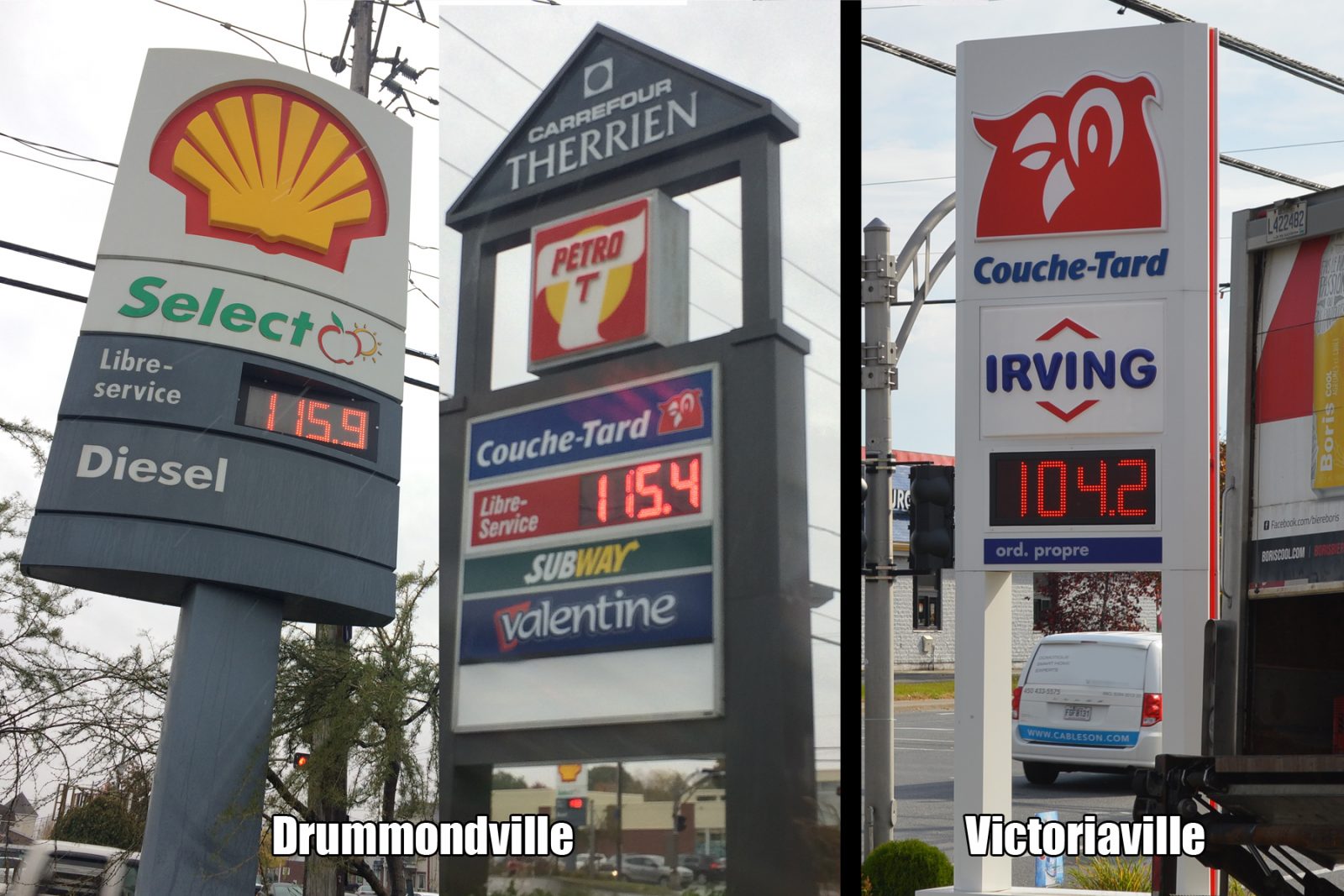 L’essence plus chère ici qu’à Victoriaville