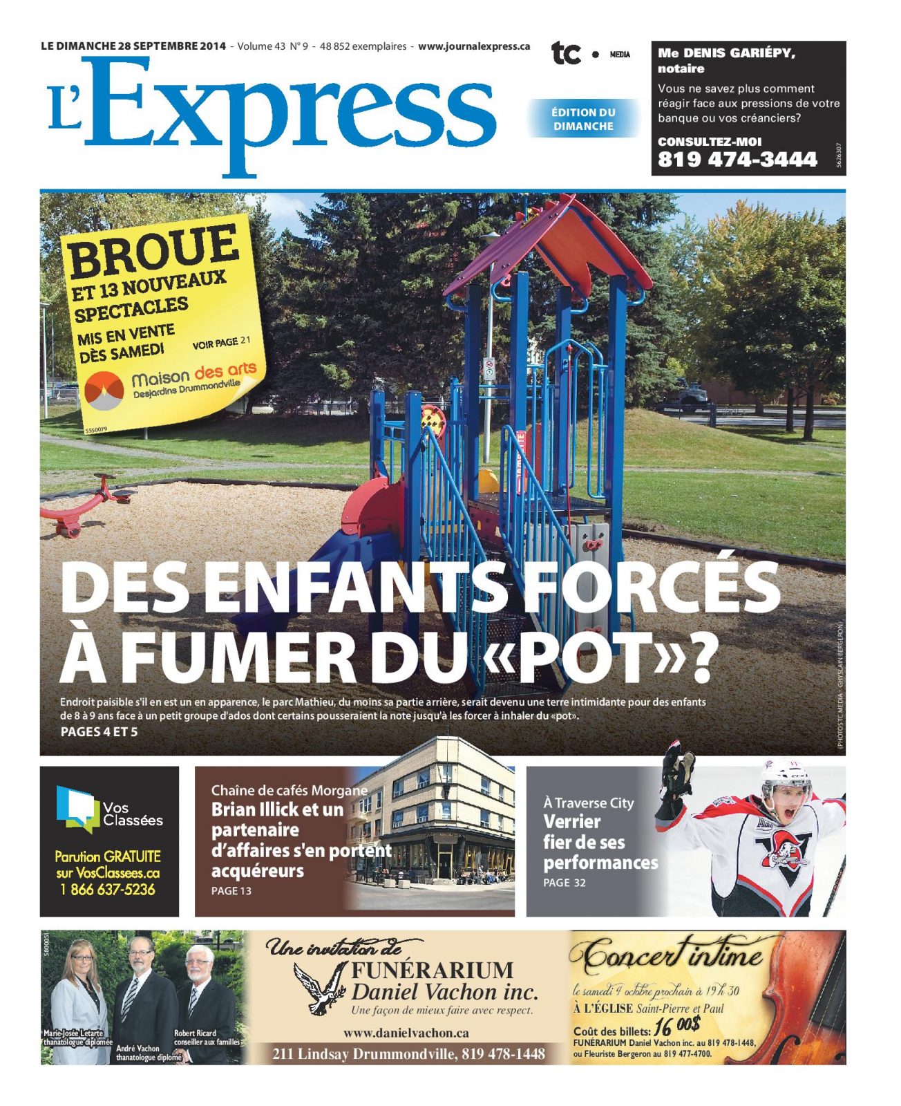 La une de L’Express du 28 septembre 2014