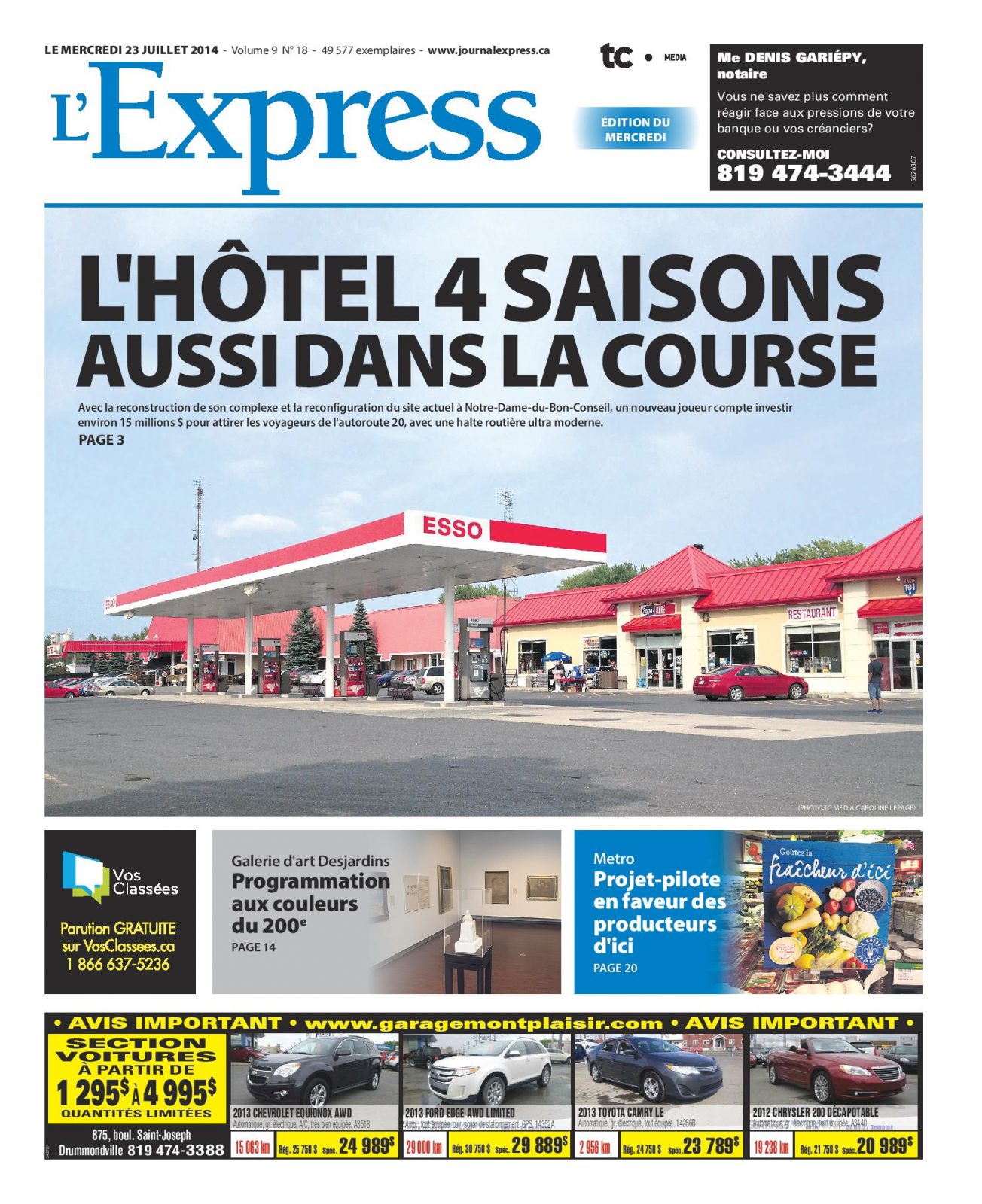La une de L’Express du 23 juillet 2014