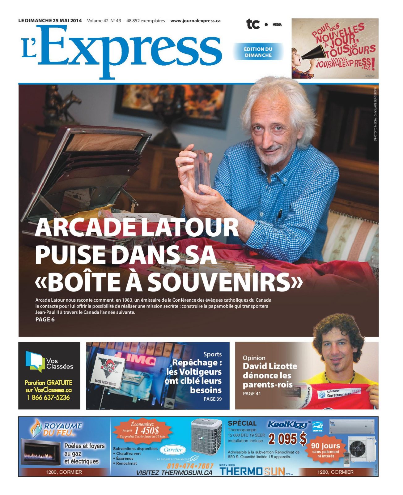 La une de L’Express du dimanche 25 mai 2014