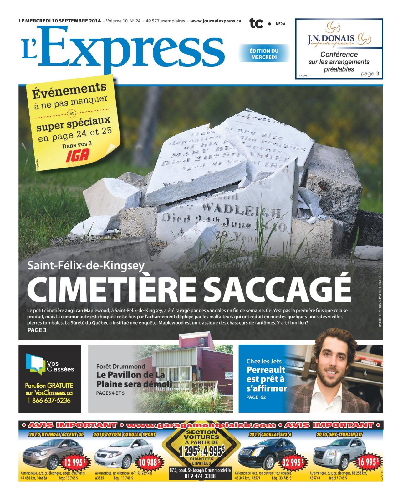 La une de L’Express du 10 septembre 2014