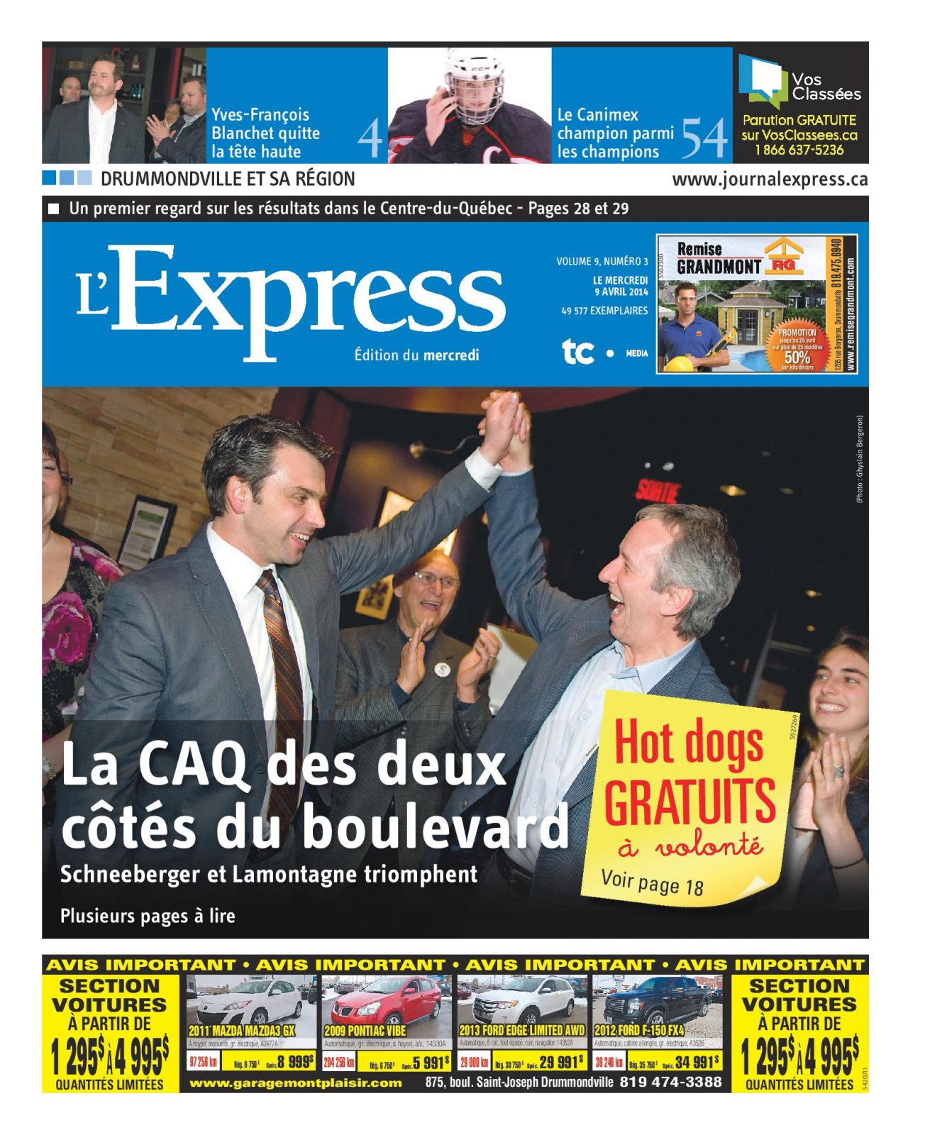 La une de L’Express du 9 avril 2014