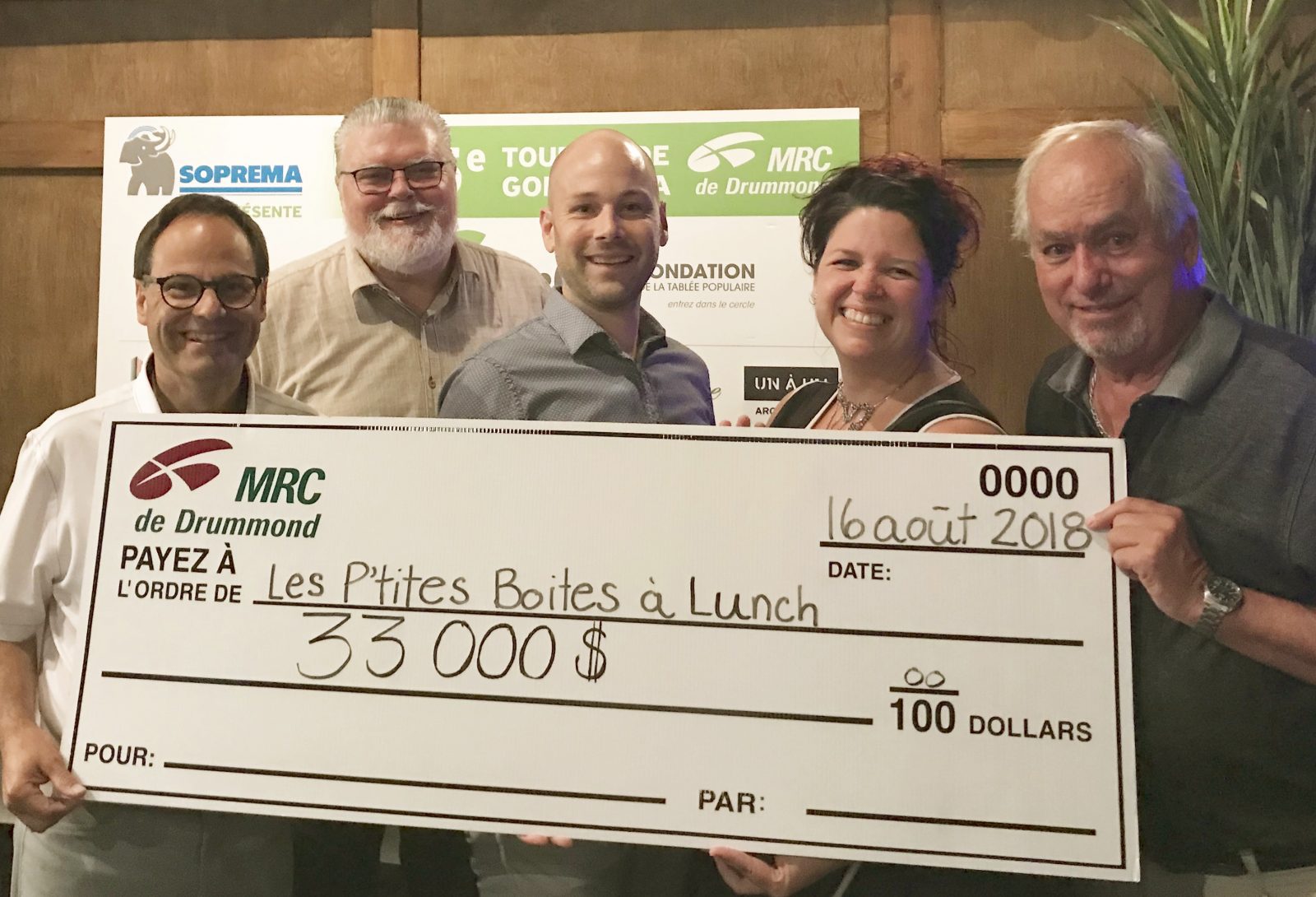 La MRC de Drummond atteint le cap des 100 000 $ en dons pour le service des P’tites boîtes à lunch