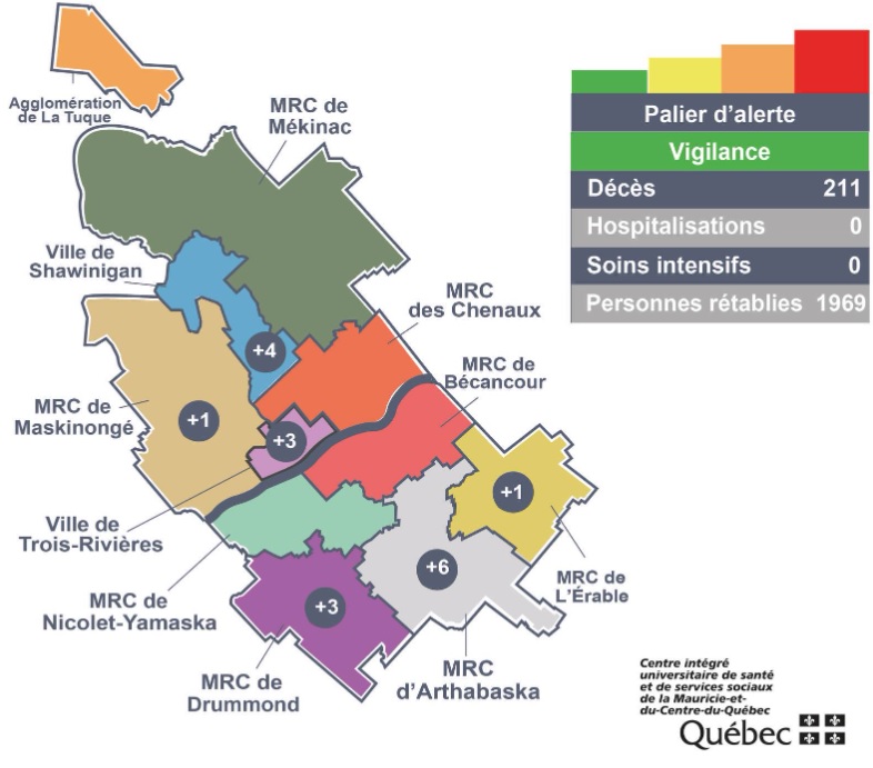COVID-19 : Drummondville enregistre trois nouveaux cas