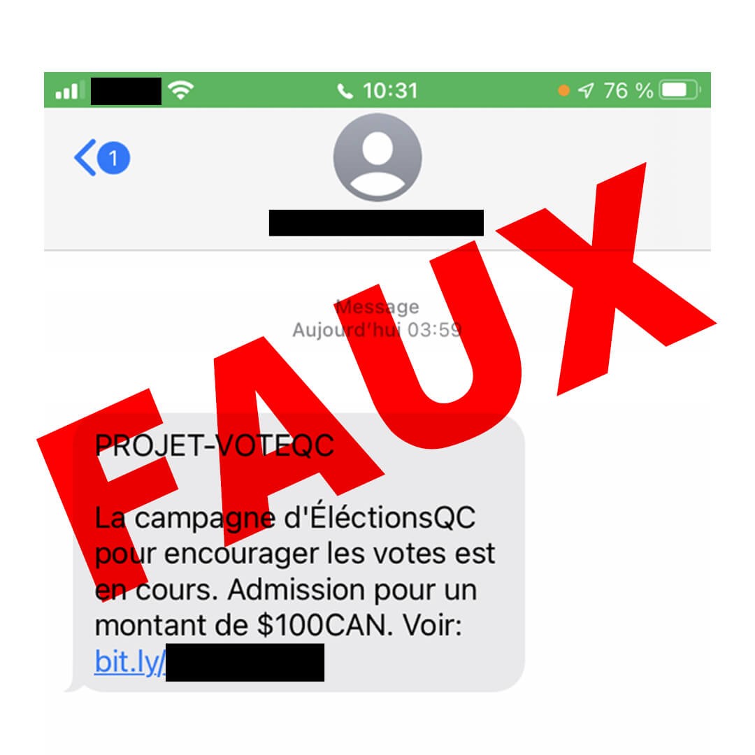 Élections Québec dénonce des messages textes frauduleux