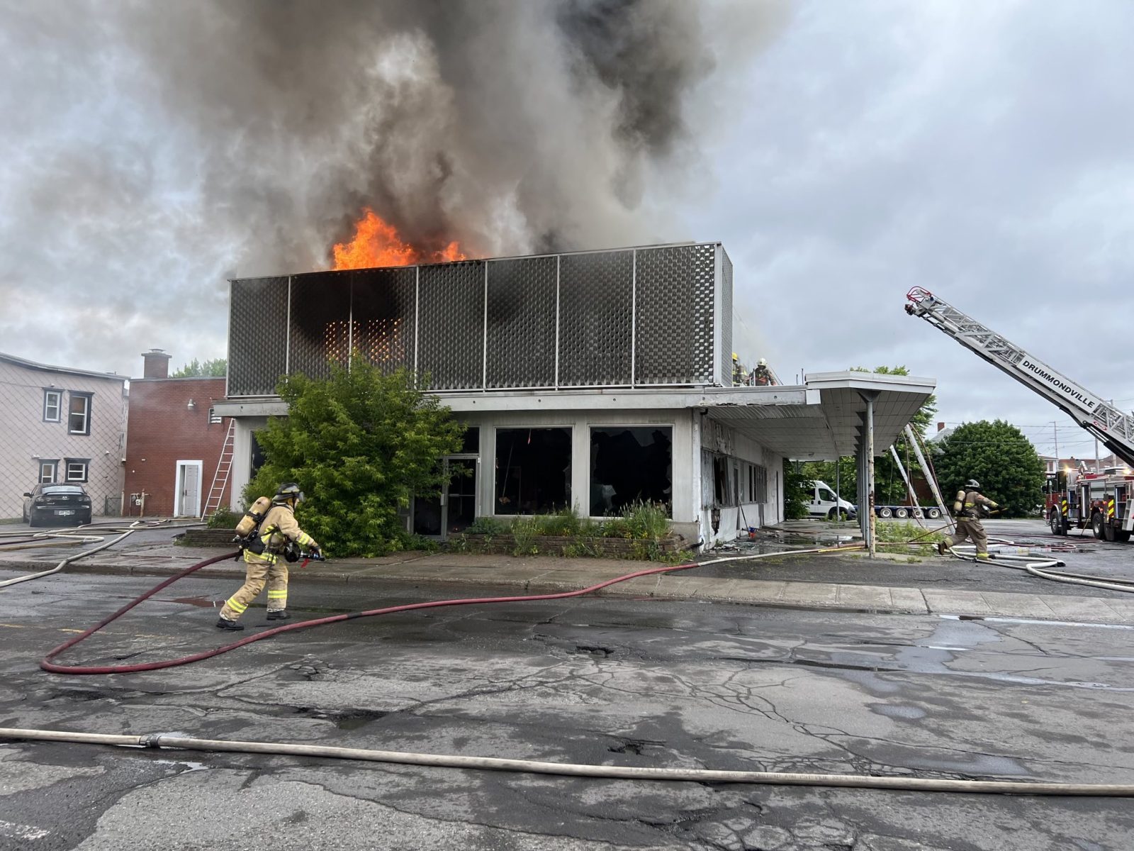Incendie dans l’ancien terminus interurbain de Drummondville